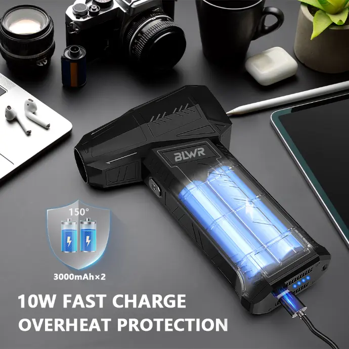 BLWR portable air duster used for cleaning electronics safely.