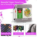 KALOUR 132 Color Pencil Set in Nylon Case - Complete Art Kit for Sketching