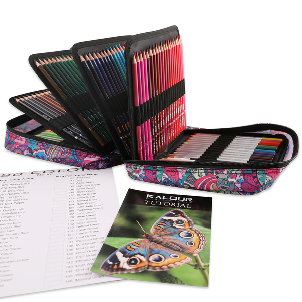 KALOUR 180+20pcs Color Pencil Set in Nylon Case - Complete Art Tools Set