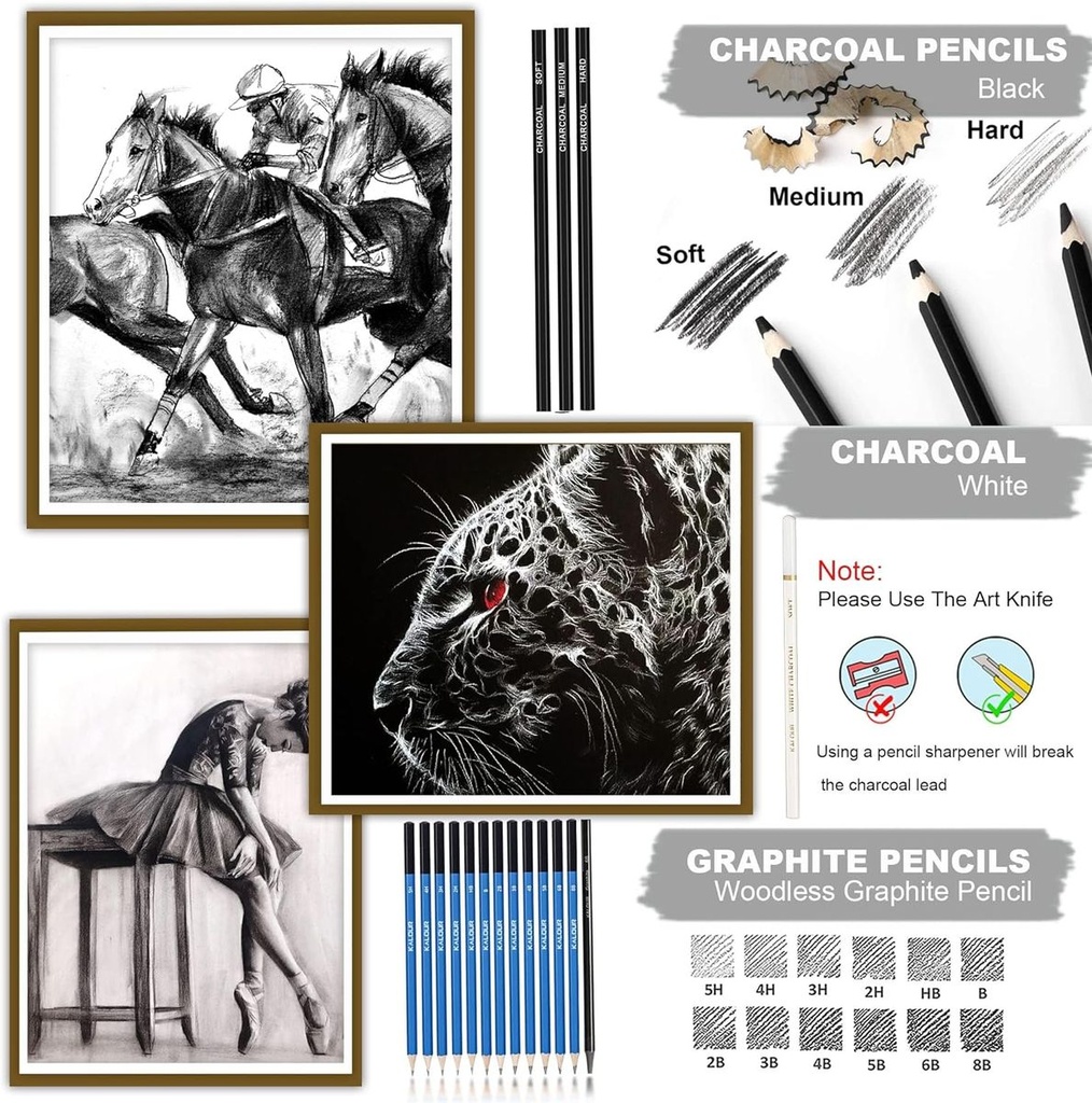 KALOUR 33 PCS Sketching Pencil And Drawing Pencil Set