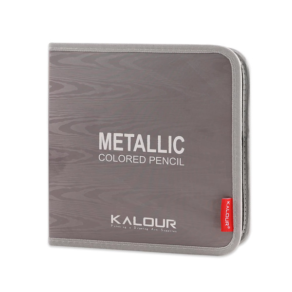 KALOUR 50 Metallic Color Pencil Set in Nylon Case Vibrant Metallic Colors