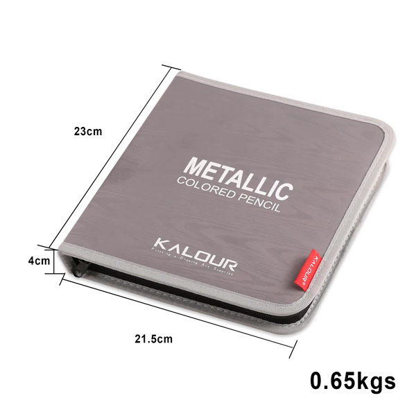 KALOUR 50 Metallic Color Pencil Set in Nylon Case Vibrant Metallic Colors