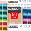 KALOUR 50 Metallic Color Pencil Set in Nylon Case Vibrant Metallic Colors