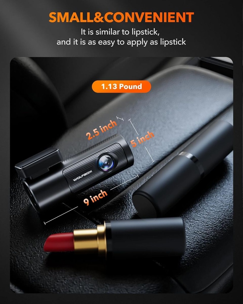 Wolfbox i05 4K Dash Camera with GPS WiFi UHD Dash Cam Front and Rear