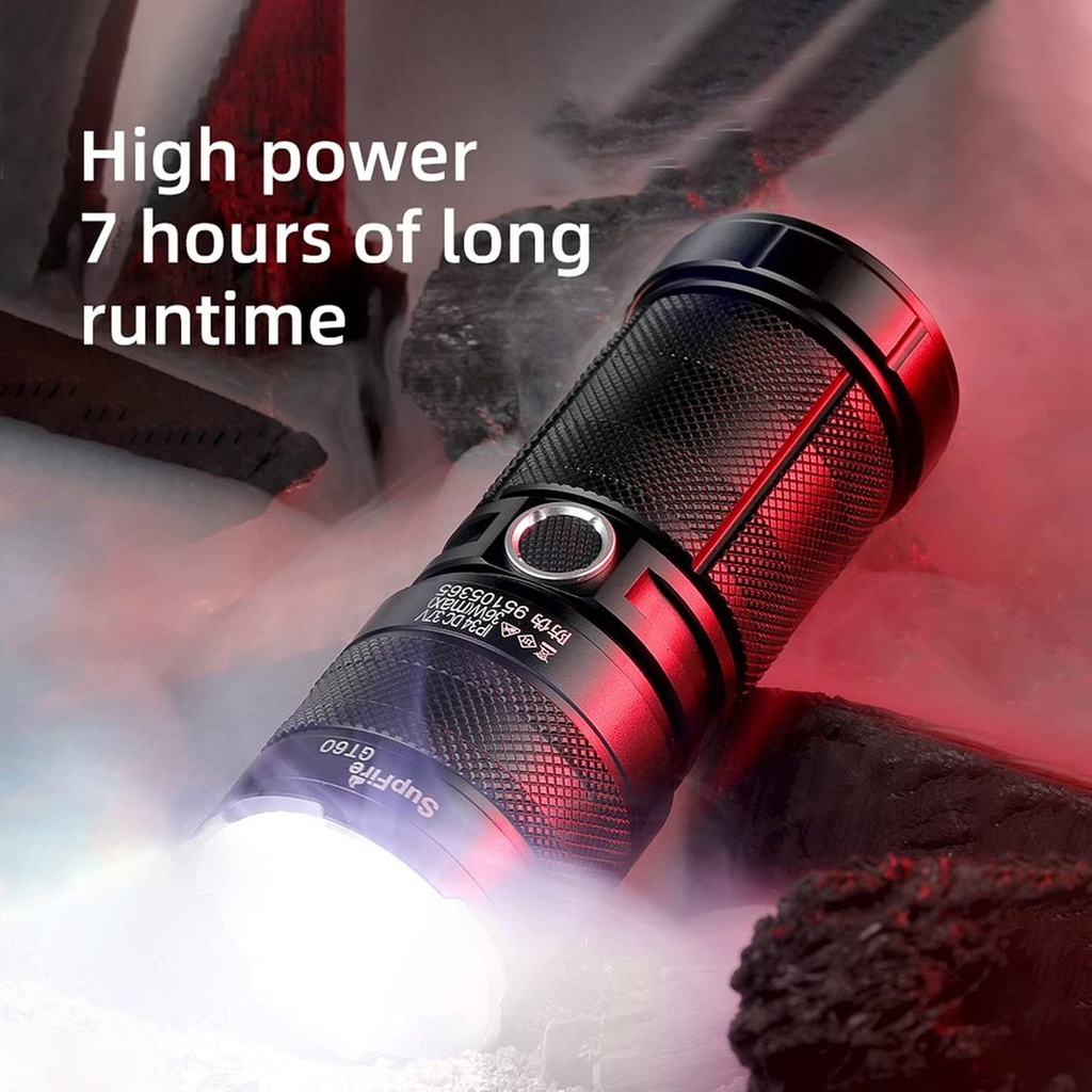 SUPERFIRE GT60 Flashlight Rechargeable 1000 Lumens LED Spotlight Torch