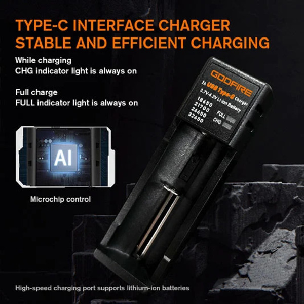 GODFIRE TF01 High-End LED Flashlight - 1371 Lumens, 1000m Beam Distance