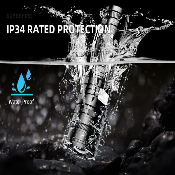 SUPERFIRE V8-S Rechargeable Bright Light Zoomable LED Torch 2000 Lumens