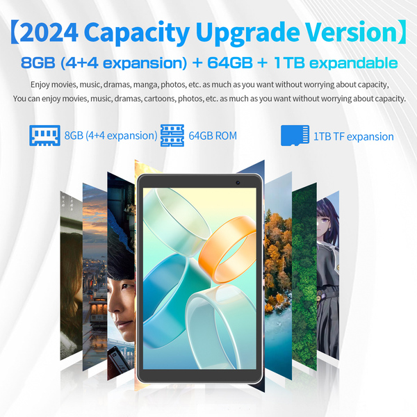 Pritom Tab 8 Pro 8GB RAM 64GB ROM Tablet 8" IPS Display - White