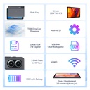 Pritom 11" Smart Tablet 4GB RAM 124GB ROM, Android 14, 18W Quick Charge