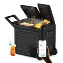 WOLFBOX 12V Car Fridge Freezer - 55L Dual-Zone Portable Electric Cooler