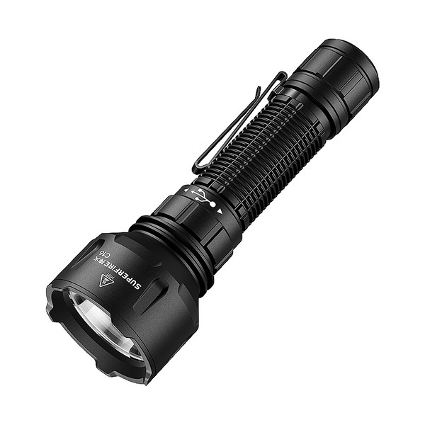 SUPERFIRE C16 Tactical Flashlight - 2700 Lumens, 40W Power, Type-C